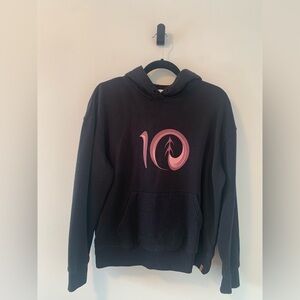 Tentree Artist Series Logo Womens Black Hoodie with Pink/Purple Graphic Sz S
